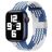 Mobigear Braided Nylon Apple Watch Armband Klappschließe - 49/46/45/44 mm - Weiß / Blau