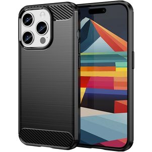 Mobigear Brushed Slim iPhone 15 Pro Hülle Flexibles TPU Backcover - Schwarz
