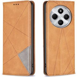 Mobigear Rhombus Slim Xiaomi Redmi 14C Klapphülle - Cognac