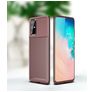 Mobigear Racing OPPO Reno 4 Hülle Flexibles TPU Backcover - Braun