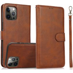 Mobigear Wallet iPhone 16 Pro Max Hülle Abnehmbare 2in1 Klapphülle Geldbörse - Braun