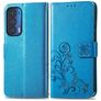 Mobigear Clover Motorola Edge (2021) Hülle Klapphülle Geldbörse - Blau