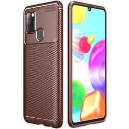 Mobigear Racing Xiaomi Redmi 9C Hülle Flexibles TPU Backcover - Braun