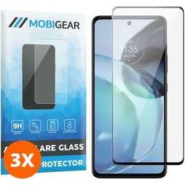 Mobigear Premium Motorola Moto G72 Panzerglas Gehärtetes Glas Displayschutz - Hüllenfreundlich - Schwarz (3er Pack)