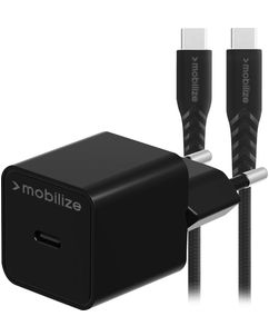 Mobilize Single USB-C Ladegerät USB-C 1.2 Meter Power Delivery 30W - Schwarz