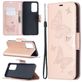 Mobigear Pressed Butterfly Bookcase Case Rose Gold Samsung Galaxy A52