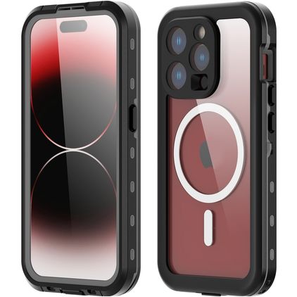 RedPepper Waterproof iPhone 15 Pro Max Wasserdicht MagSafe Hülle Hardcase Backcover Stoßfest - Schwarz
