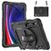 Mobigear SureGrip Xtreme Samsung Galaxy Tab S9 Hülle Kunststoff,Silikon Backcover + Stifthalter + Schulterträger + Ständer - Schwarz
