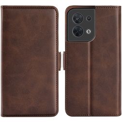 Mobigear Slim Magnet OPPO Reno 8 5G Hülle Klapphülle Geldbörse - Braun