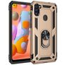 Mobigear Armor Ring Samsung Galaxy A11 Hülle Hardcase Backcover Stoßfest mit Ringhalter - Gold
