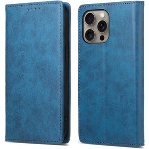Mobigear Wallet iPhone 16 Pro Max Hülle Klapphülle Geldbörse - Blau
