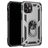 Mobigear Armor Ring iPhone 12 Hülle Hardcase Backcover Stoßfest mit Ringhalter - Silber