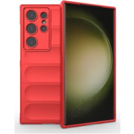 Mobigear Bumpy Samsung Galaxy S24 Ultra Hülle Flexibles TPU Backcover - Rot