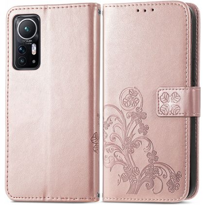 Mobigear Clover Xiaomi 12 Hülle Klapphülle Geldbörse - Roségold