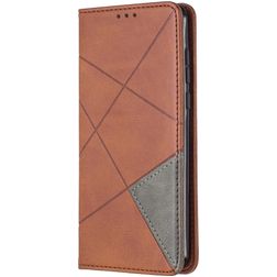 Mobigear Rhombus Slim Huawei P40 Hülle Klapphülle - Braun