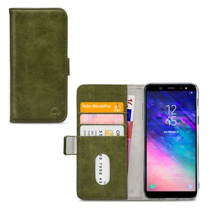 Mobilize Elite Gelly Samsung Galaxy A6 Plus (2018) Hülle Klapphülle Geldbörse - Grün