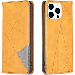 Mobigear Rhombus Slim iPhone 16 Pro Hülle Klapphülle - Cognac
