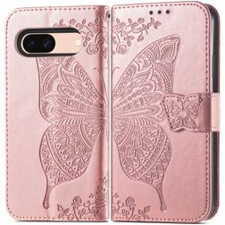 Mobigear Butterfly Google Pixel 8a Hülle Klapphülle Geldbörse - Roségold