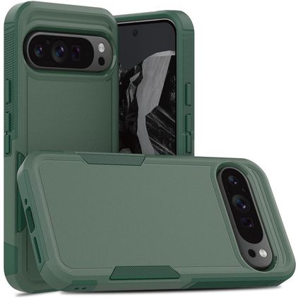 Mobigear Heavy Armor Google Pixel 9 Pro XL Hülle Hardcase Backcover Stoßfest - Dunkelgrün