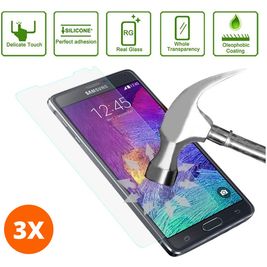 Mobigear Samsung Galaxy Note 4 Panzerglas Gehärtetes Glas Displayschutz - Hüllenfreundlich (3er Pack)