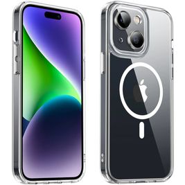 Valenta Trend iPhone 15 MagSafe Hülle Hardcase Backcover - Transparent / Weiß