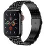 Mobigear Monaco Edelstahl Apple Watch Armband Faltschließe - 42/41/40/38 mm - Schwarz