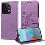 Mobigear Flowers POCO X6 Hülle Klapphülle Geldbörse - Lila