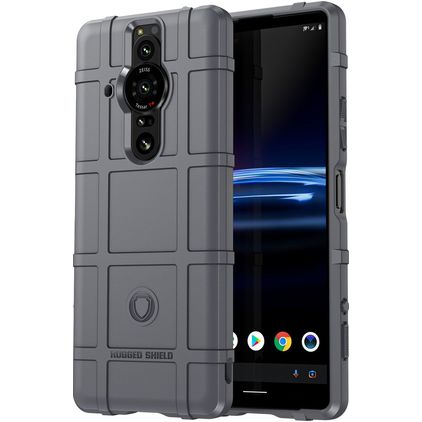 Mobigear Rugged Shield Sony Xperia Pro-I Hülle Flexibles TPU Backcover Stoßfest - Grau