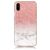 Mobigear Marble iPhone XS Hülle Flexibles TPU Backcover - Weiß / Pink