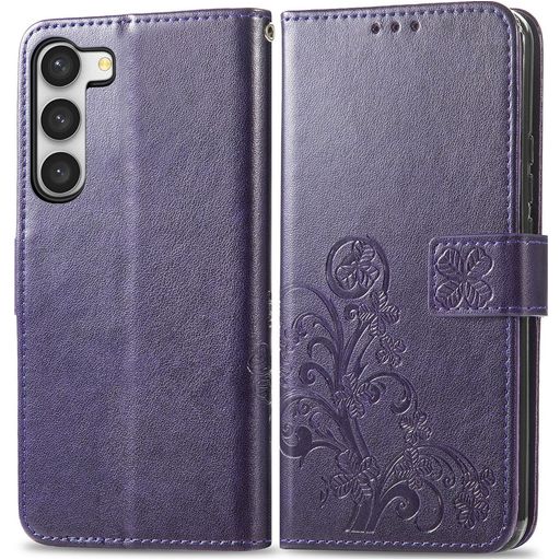 Mobigear Clover Samsung Galaxy A54 Hülle Klapphülle Geldbörse - Lila