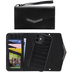 Mobilize Elegant Magnet iPhone 12 Mini Hülle Abnehmbare 2in1 Clutch - Black Croco