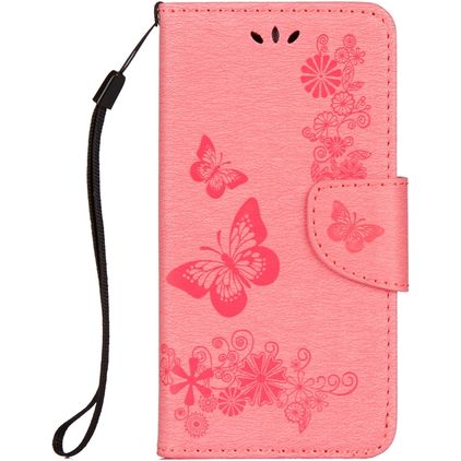 Mobigear Butterfly iPhone XS Klapphülle Portemonnaie - Pink