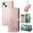 Mobigear Clover iPhone 15 Hülle Klapphülle Geldbörse - Roségold