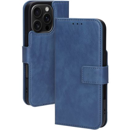Mobiparts Classic Wallet MagSafe iPhone 16 Pro MagSafe Hülle Klapphülle Geldbörse - Steel Blue