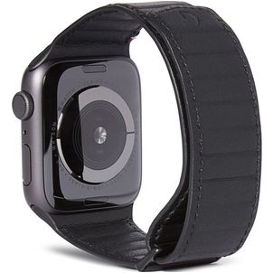 Decoded Magnetic Traction Strap Leder Apple Watch Armband Magnetverschluss - 42/41/40/38 mm - Schwarz