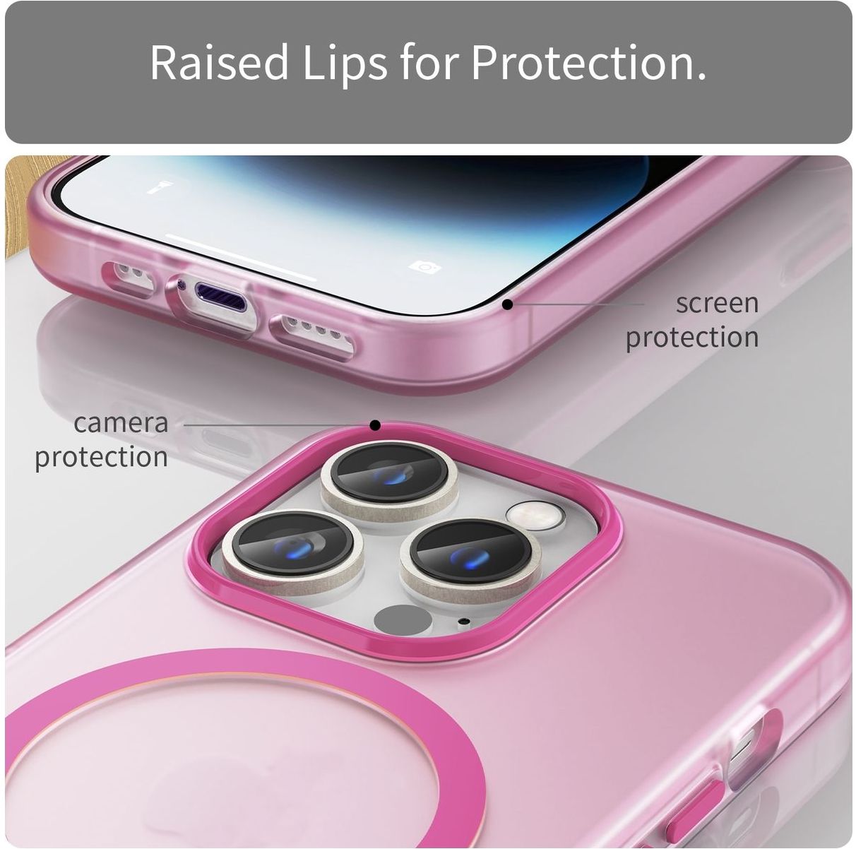 IPhone 16 Pro Max Hülle Mit MagSafe – Pilz Glitzer Design In Rosa, Stoßfest & Kratzgeschützt
