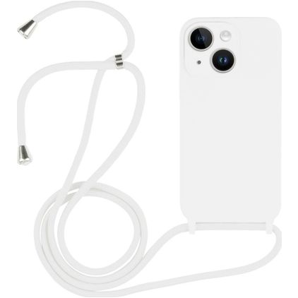 Mobigear Lanyard iPhone 14 Plus Silikon Handykette - Weiß