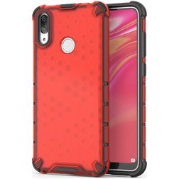 Mobigear Honeycomb Huawei Y7 (2019) Hülle Hardcase Backcover Stoßfest - Rot