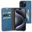 Mobiparts Classic Wallet iPhone 15 Pro Max Hülle Klapphülle Geldbörse - Steel Blue