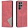 Mobigear Rhombus Slim Samsung Galaxy S23 Ultra Hülle Klapphülle - Rot