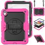 Mobigear SureGrip Xtreme iPad 10 (2022) Hülle Kunststoff,Silikon Backcover + Schulterträger + Ständer - Schwarz / Pink