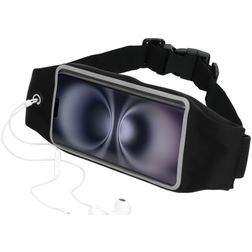 Mobiparts Comfort Fit Handyhalterung Joggen iPhone 16 Sporthülle Neopren Sportarmband - Schwarz