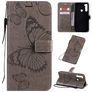 Mobigear Butterfly Xiaomi Redmi Note 8T Klapphülle Portemonnaie - Grau