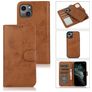 Mobigear Wallet iPhone 13 Mini Hülle Abnehmbare 2in1 Klapphülle Geldbörse - Braun