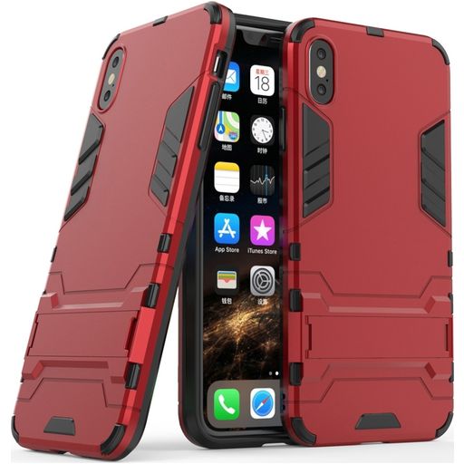 Mobigear Armor Stand iPhone XS Max Hülle Hardcase Backcover Stoßfest mit Ständer - Rot