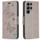 Mobigear Butterfly Samsung Galaxy S23 Ultra Hülle Klapphülle Geldbörse - Grau