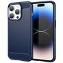 Mobigear Brushed Slim iPhone 15 Pro Max Hülle Flexibles TPU Backcover - Blau