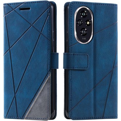 Mobigear Rhombus HONOR 200 Hülle Klapphülle Geldbörse - Blau