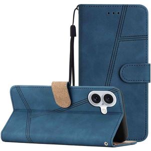 Mobigear Stitch iPhone 17 Hülle Klapphülle Geldbörse - Blau