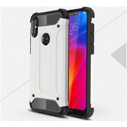 Mobigear Outdoor Motorola One Power Hülle Hardcase Backcover Stoßfest - Weiß